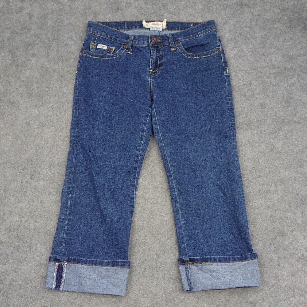 Z Cavaricci Jeans Womens 7 Juniors Blue Low Rise Straight Denim Pants Cropped